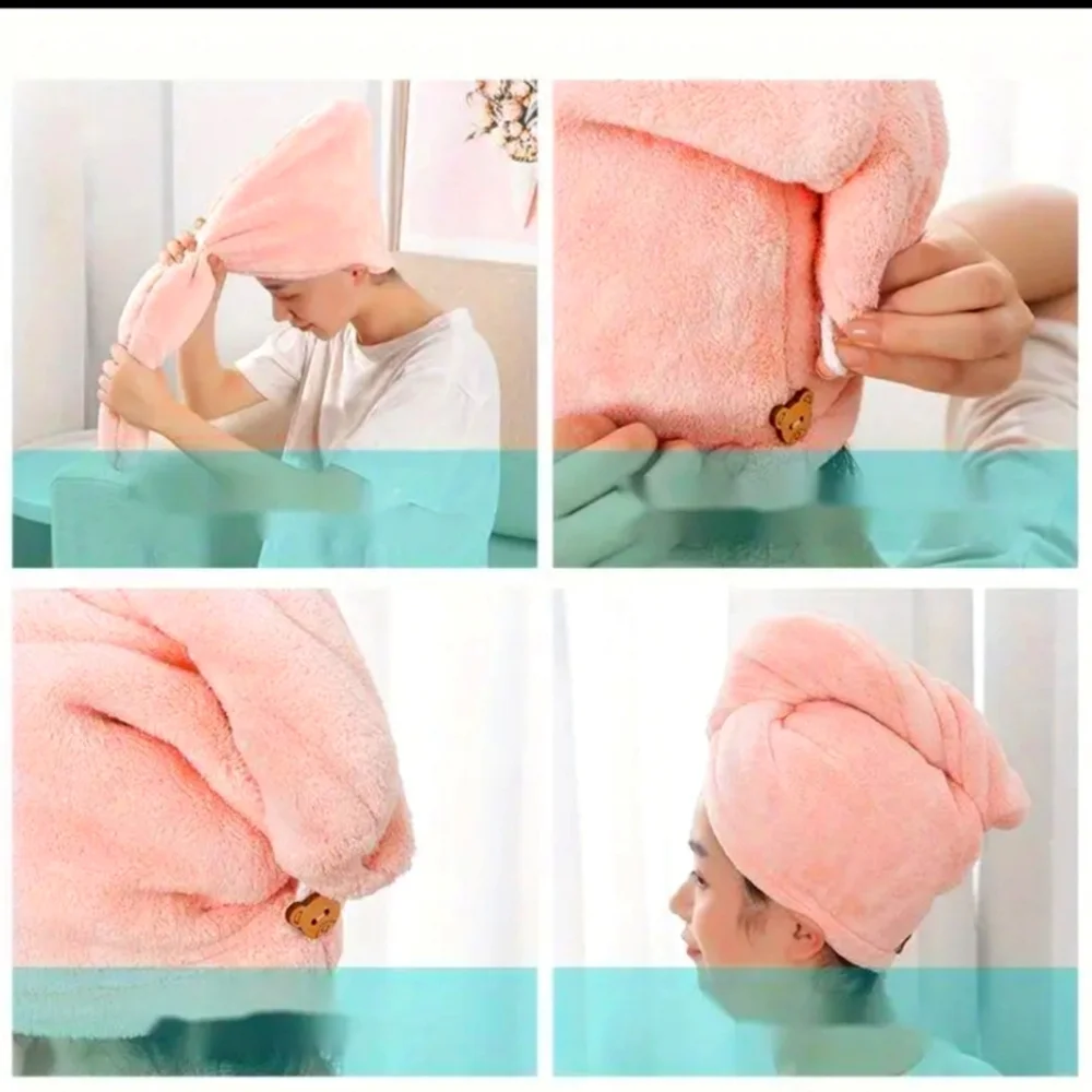 2pack hair towel wrap. Super absorbent. 👌 pink 💗